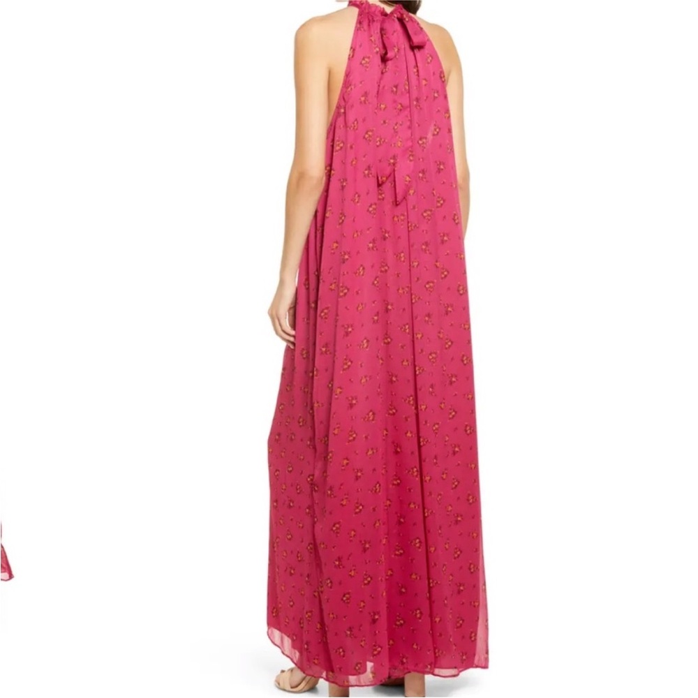 Free People Bright Fuchsia Halter Wide-Leg Jumpsuit - Picture 4 of 14